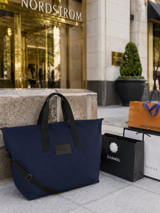 Giorgio Armani Handbags - Giorgio Armani Navy Unisex Weekender Travel Tote Duffel Bag Shoulder Crossbody